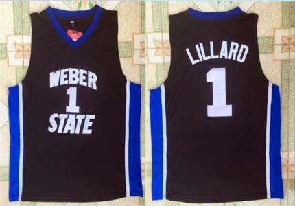 Maillot De Basket NCAA Weber State University Lillard 1 Noir
